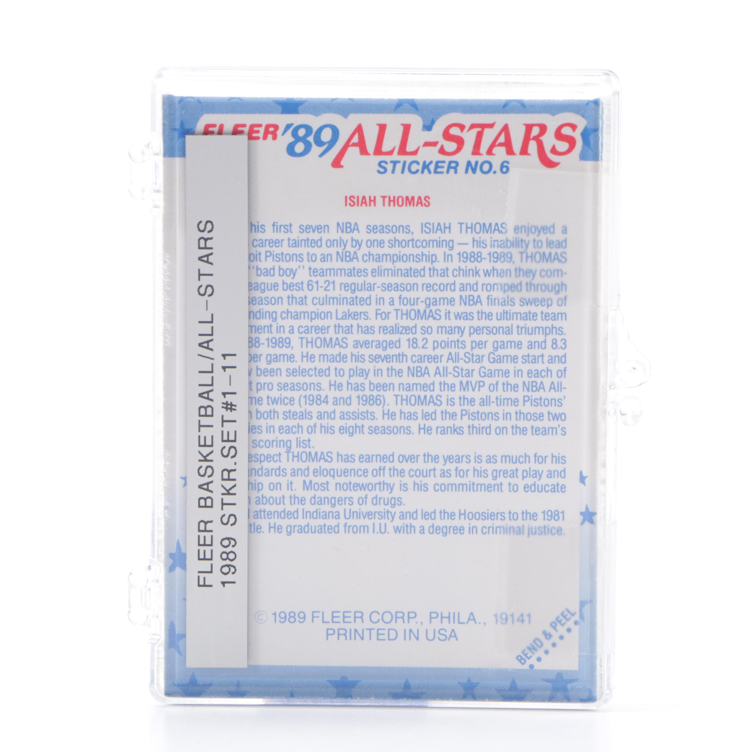 Fleer 1989 All-Star Sticker Basketball Cards