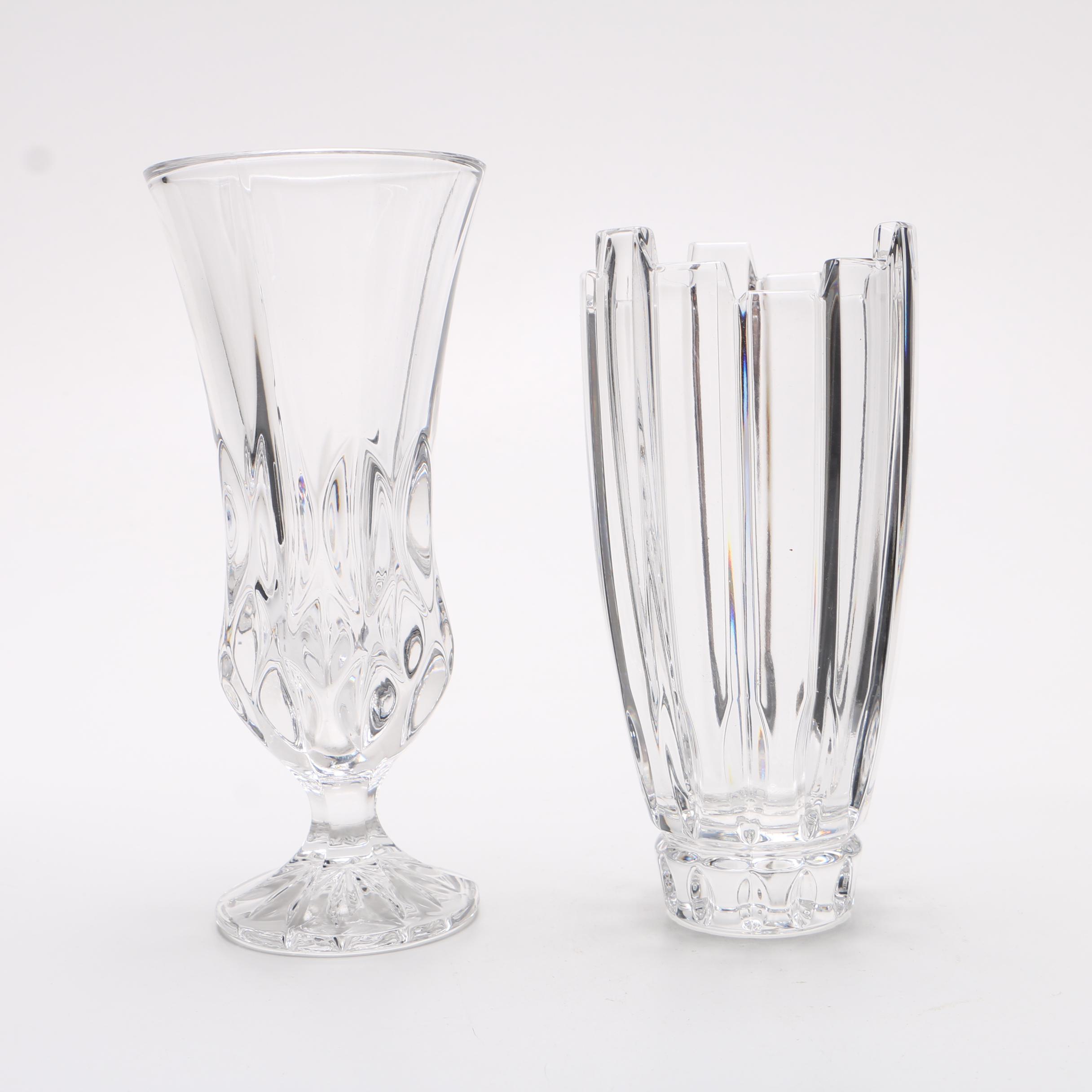 Crystal Vases, Pitcher,  and Bowl Including Gorham