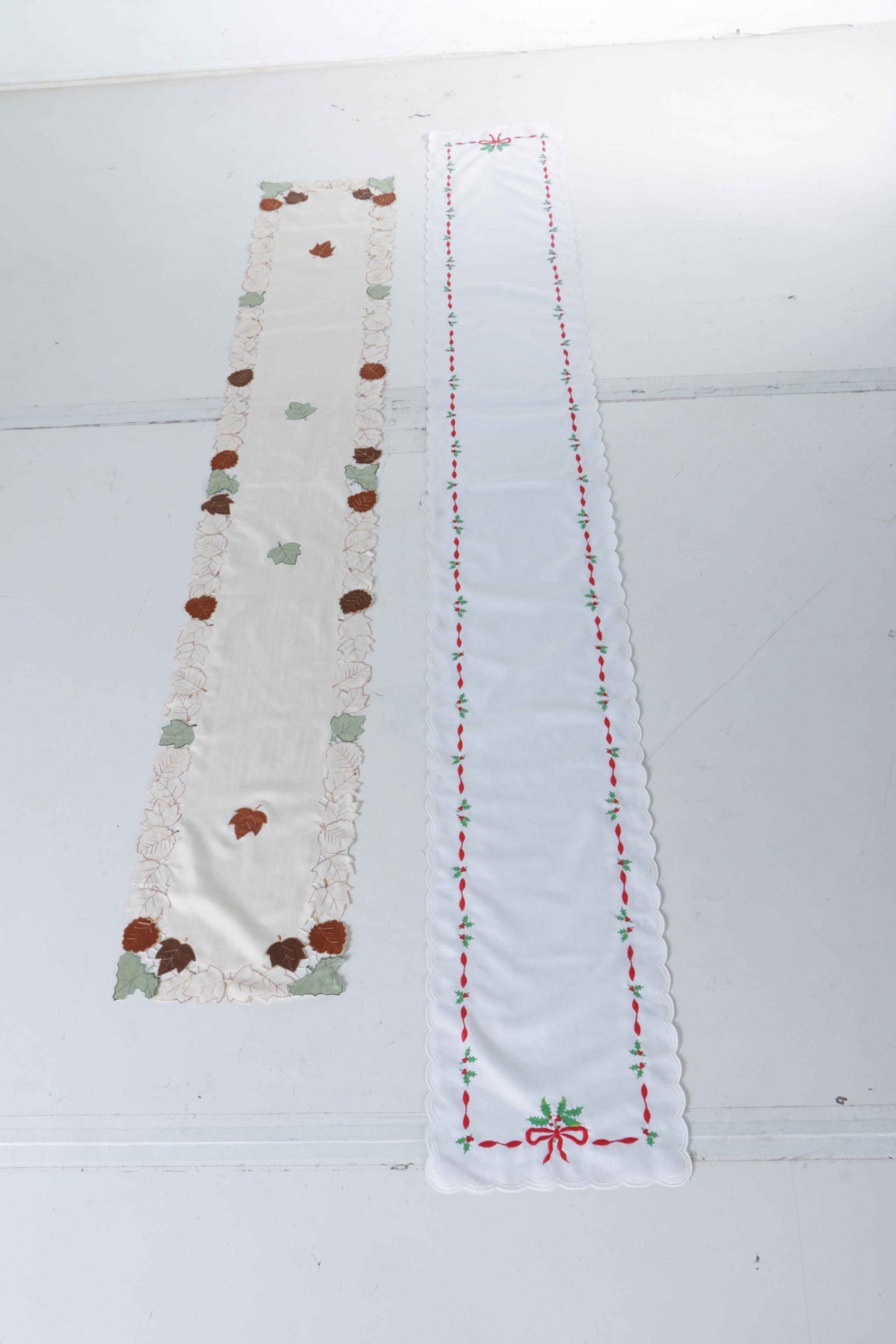 Assortment of Table Linens and a Blanket