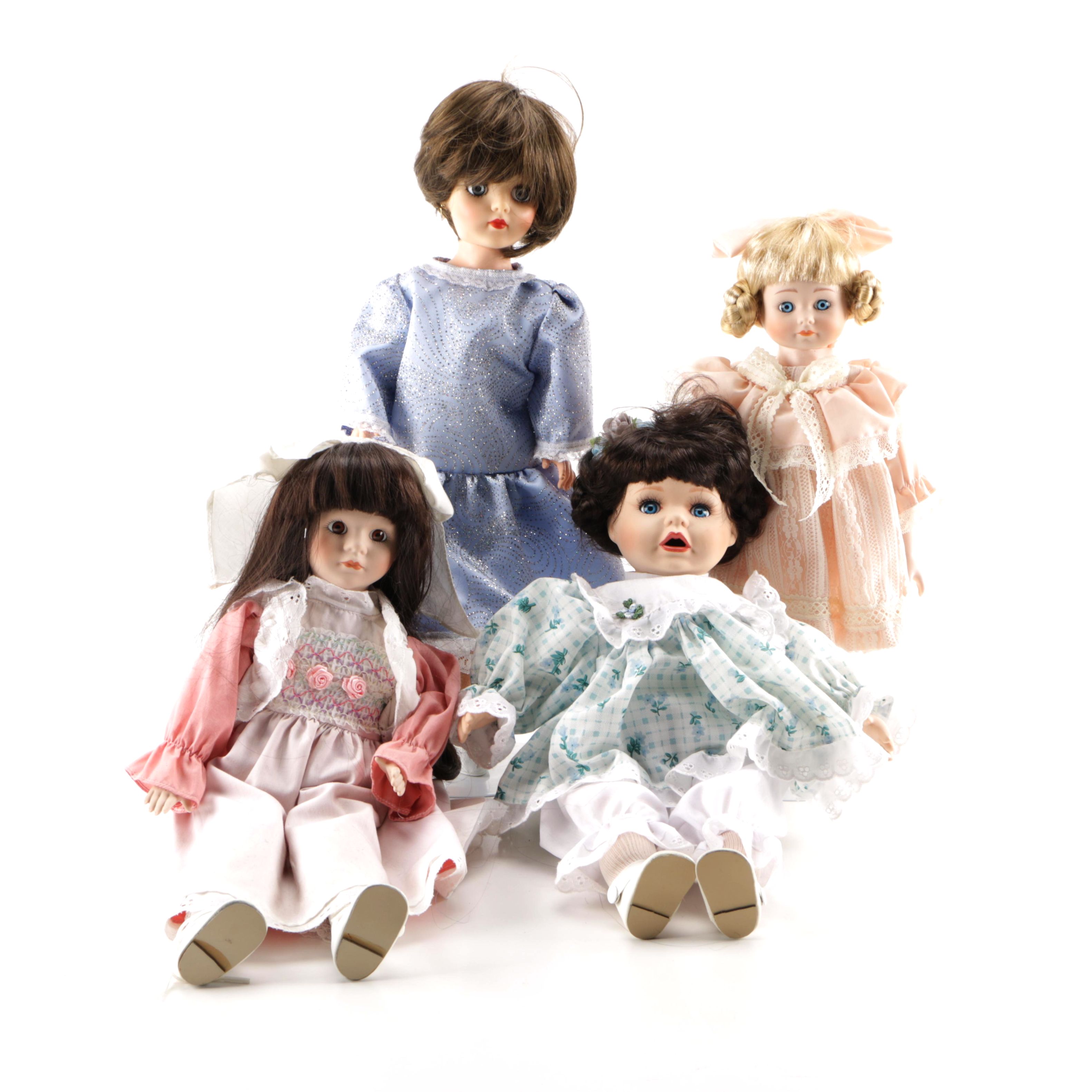 Porcelain Dolls and Plastic Doll