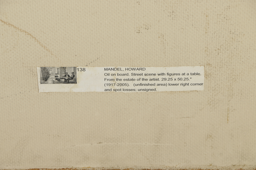 Howard Mandel Oil Painting on Board Street Scene