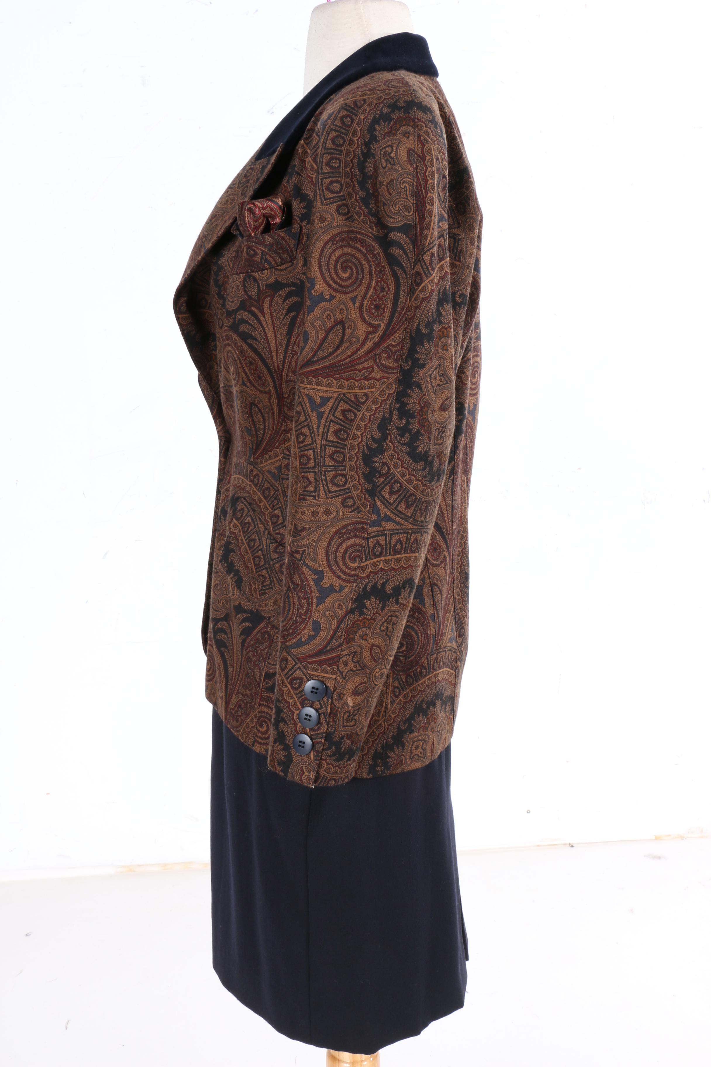 Vintage Escada by Margaretha Ley Wool Silk Blend Paisley Set