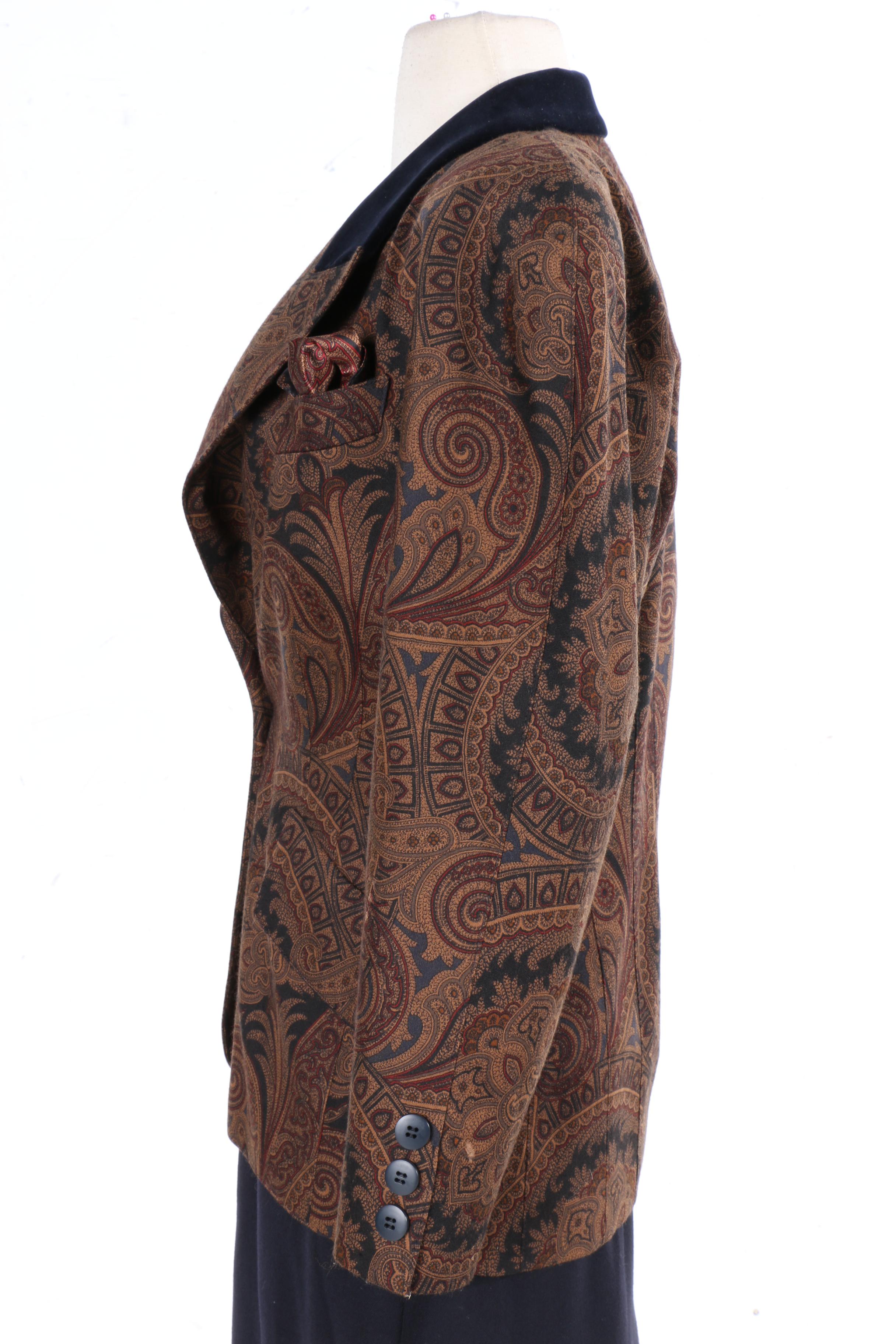 Vintage Escada by Margaretha Ley Wool Silk Blend Paisley Set