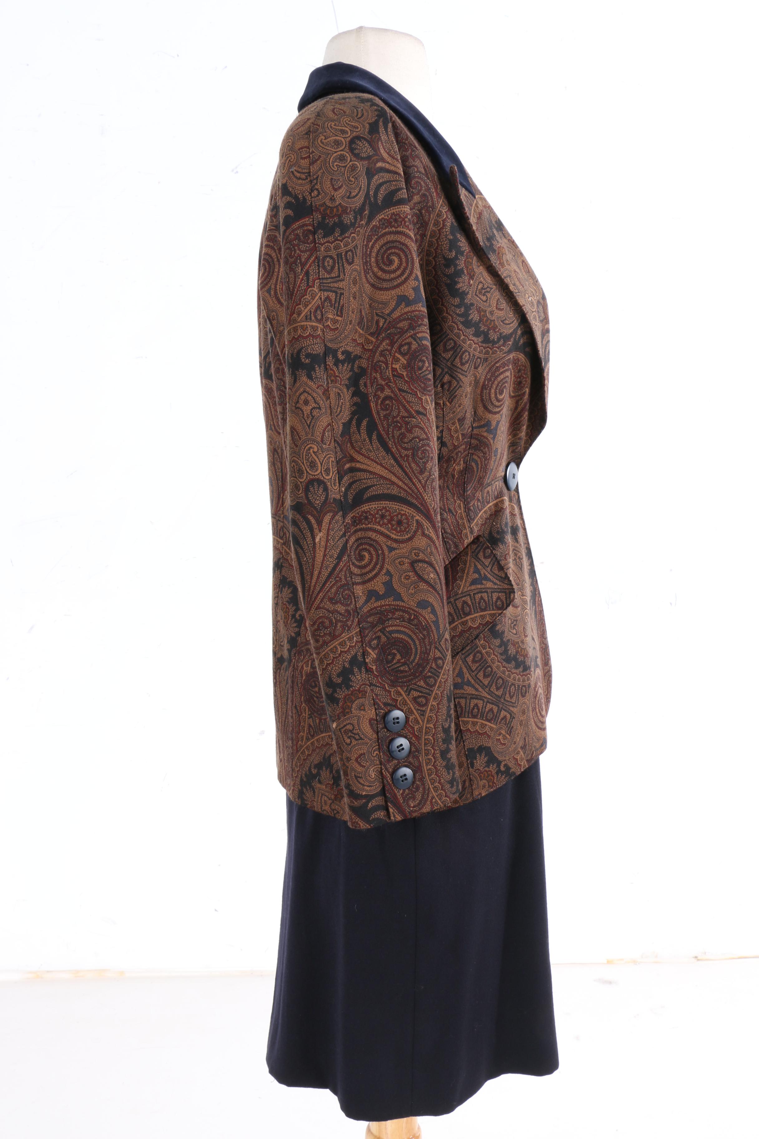 Vintage Escada by Margaretha Ley Wool Silk Blend Paisley Set