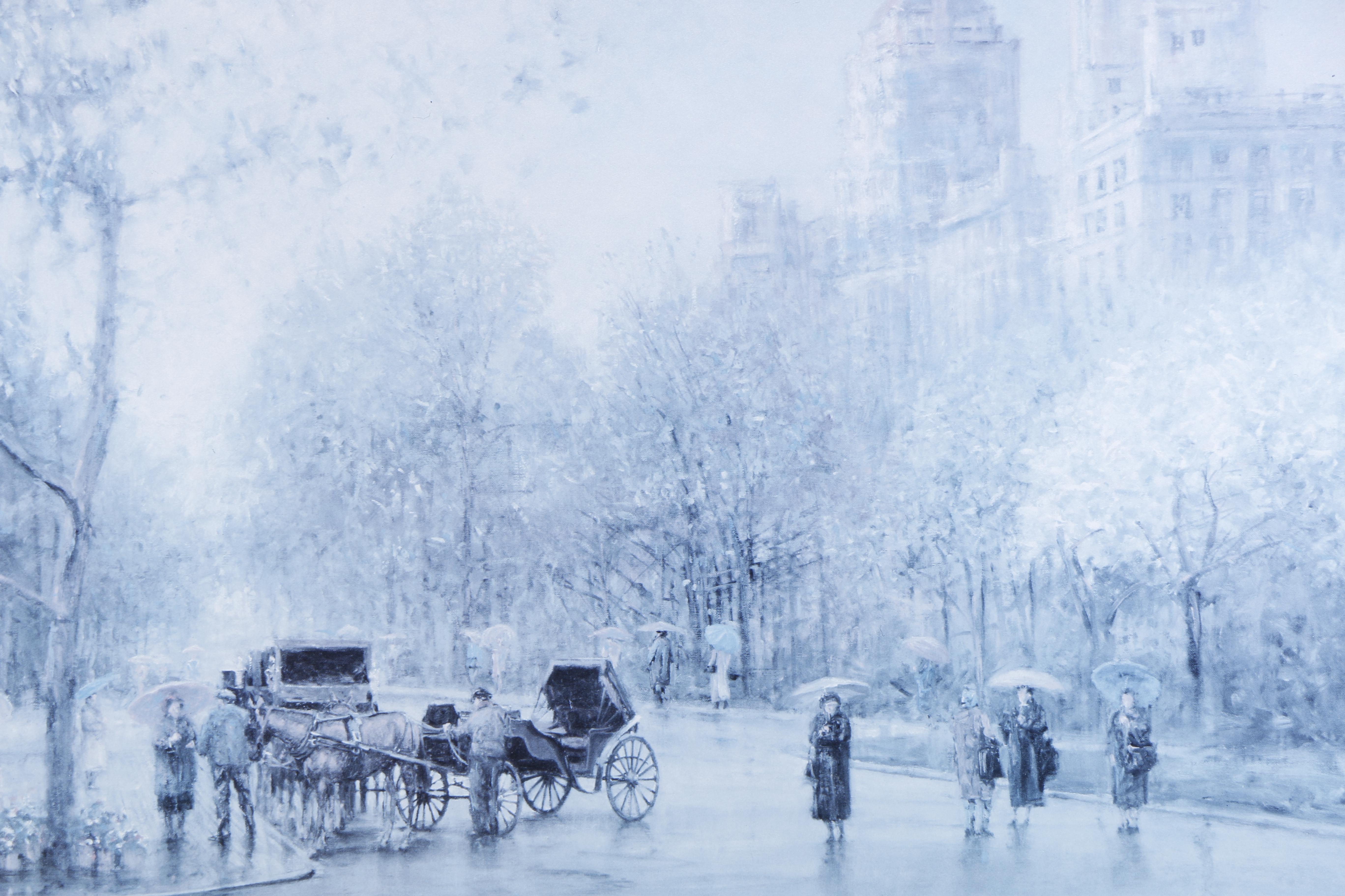 Donny Finley Limited Edition Offset Lithograph of Rainy Street Scene