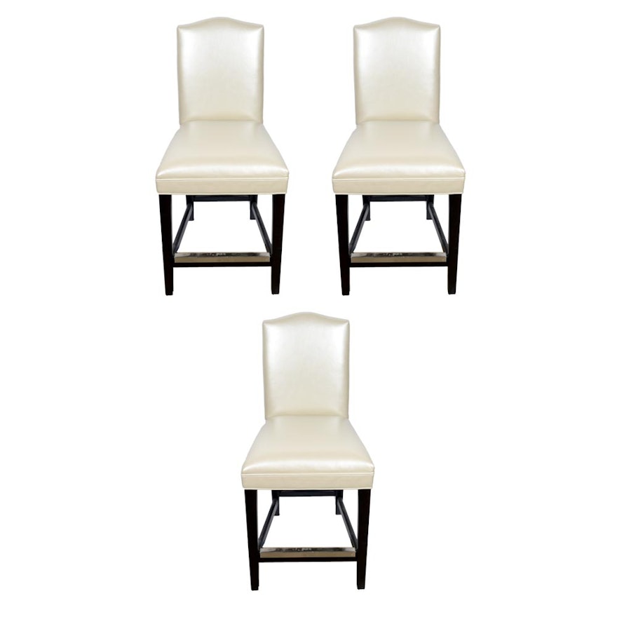 Set of White Sheen Chairs