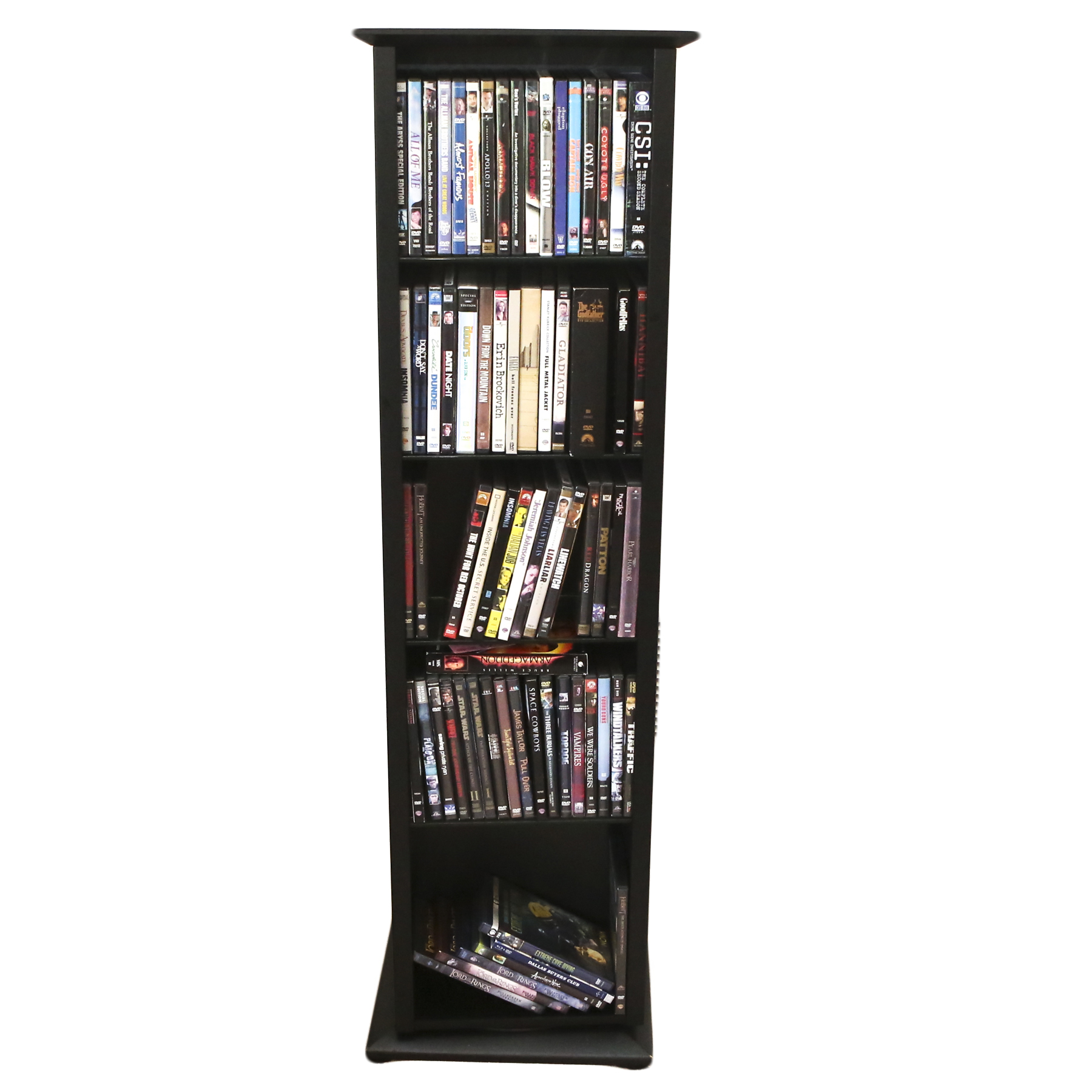 70 Feature Film DVDs and Storage Cabinet