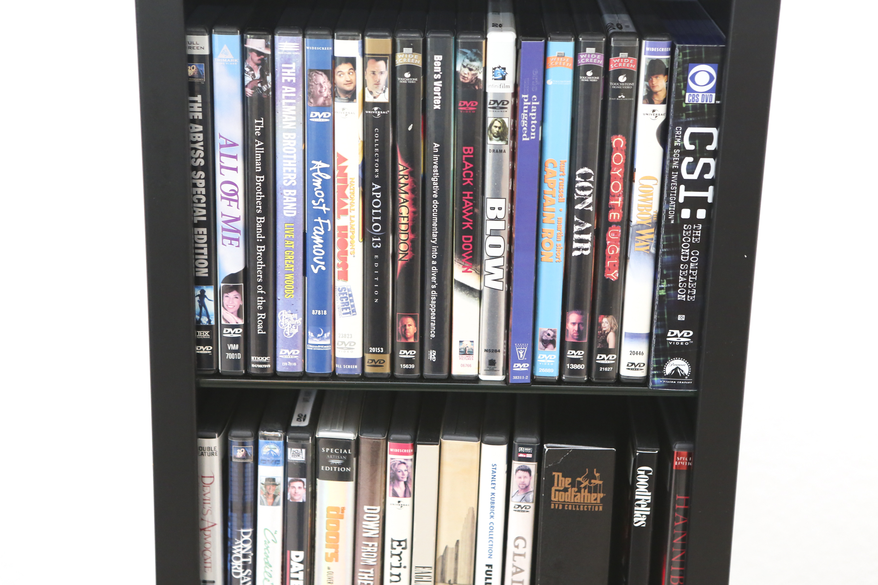 70 Feature Film DVDs and Storage Cabinet