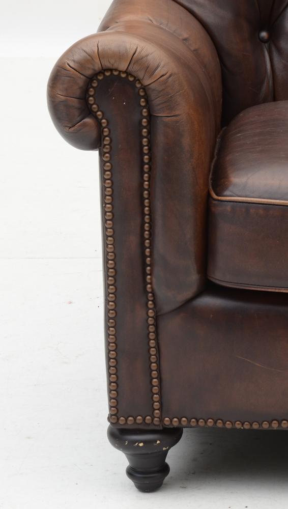 Bernhardt Leather Chair and Ottoman