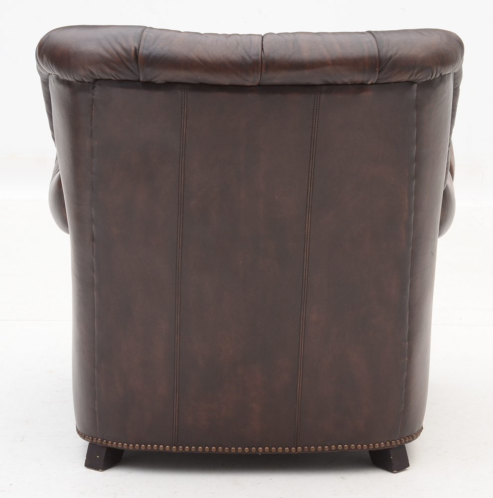 Bernhardt Leather Chair and Ottoman