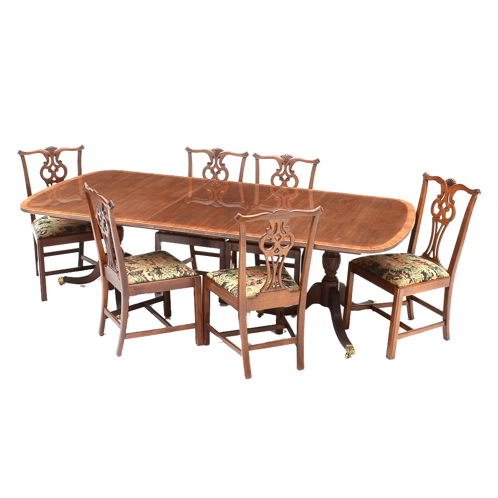 Duncan Phyfe Style Dining Table and Chairs