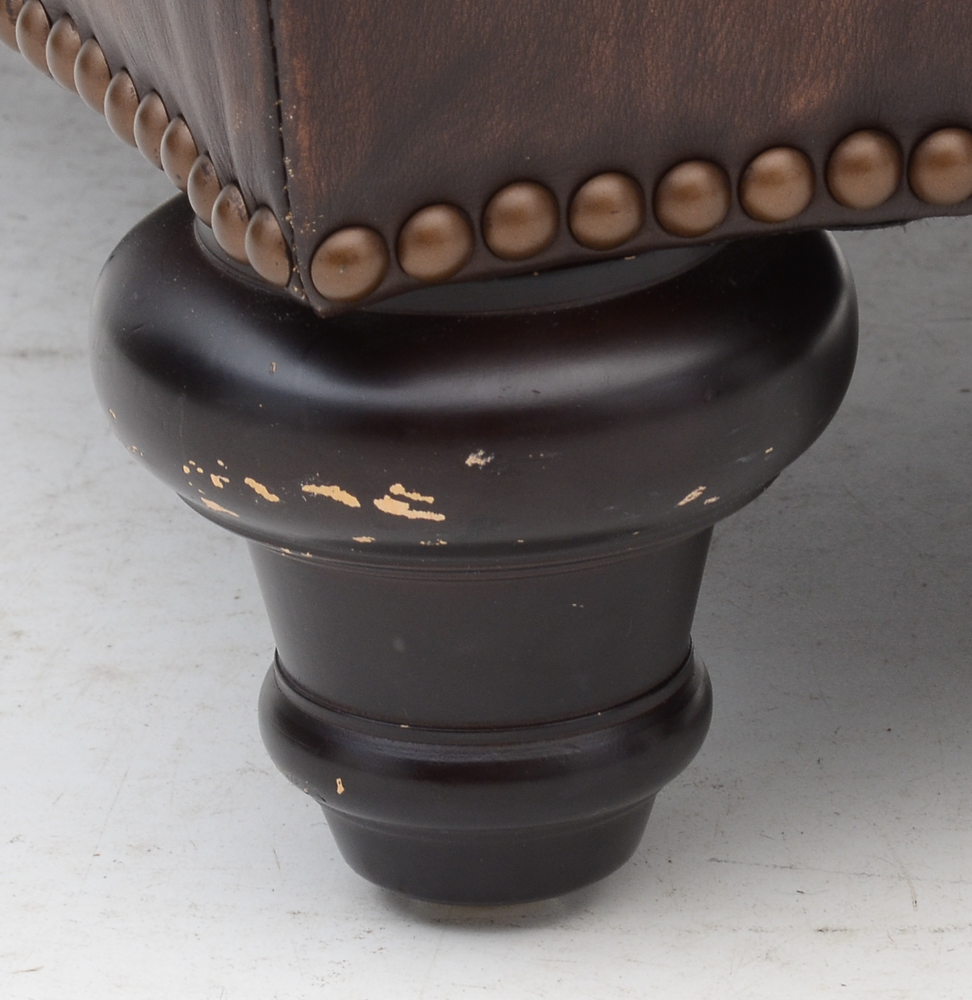 Bernhardt Leather Chair and Ottoman