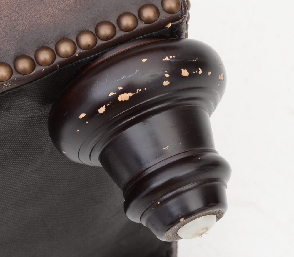 Bernhardt Leather Chair and Ottoman