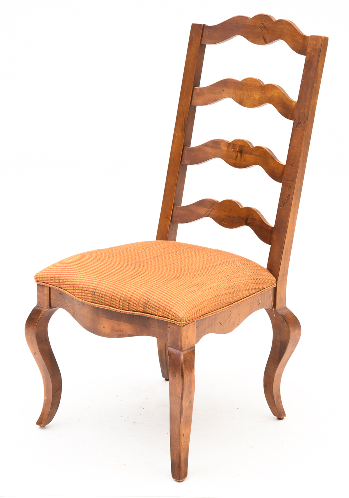 Eight French Provincial Style Ladderback Chairs by Century