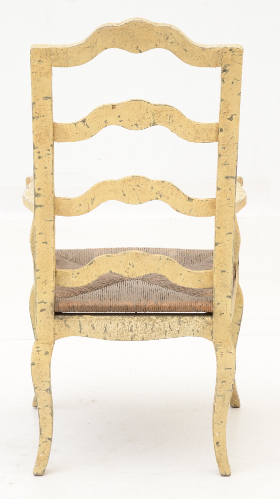 Four Painted Wood Arm Chairs