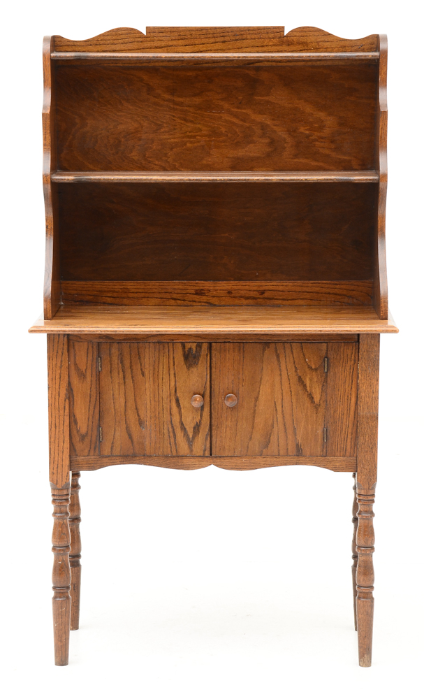 Vintage Two-Piece Solid Oak Hutch