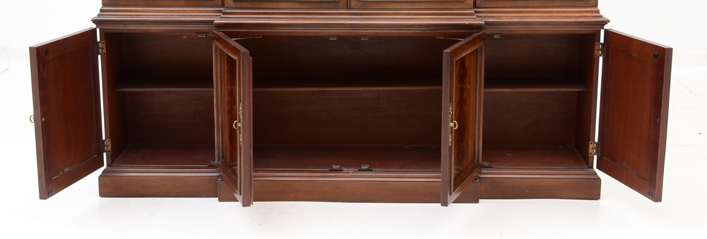 Mahogany Finish Breakfront China Cabinet