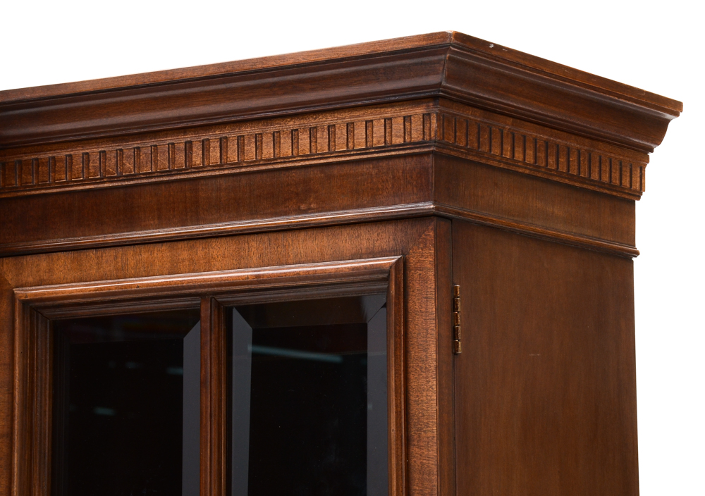Mahogany Finish Breakfront China Cabinet