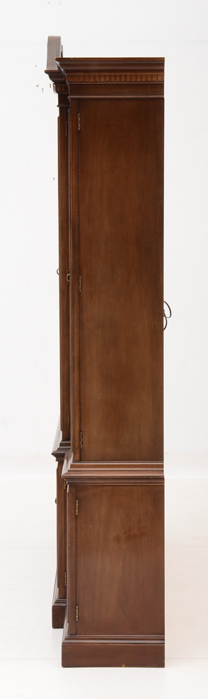 Mahogany Finish Breakfront China Cabinet