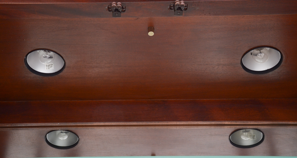 Mahogany Finish Breakfront China Cabinet