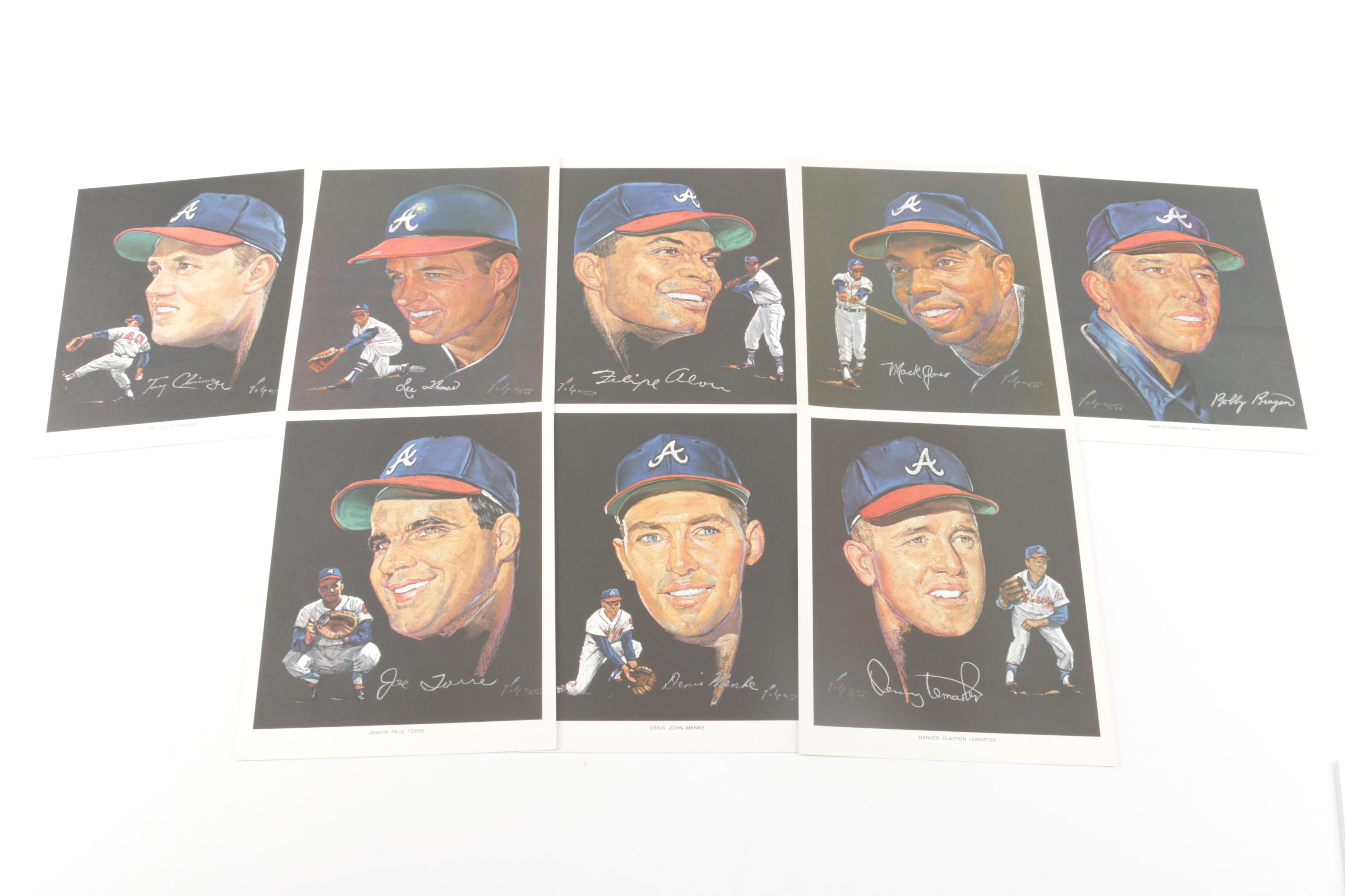 Pete Rose Pamphlet and Offset Lithographs of Atlanta Braves Players