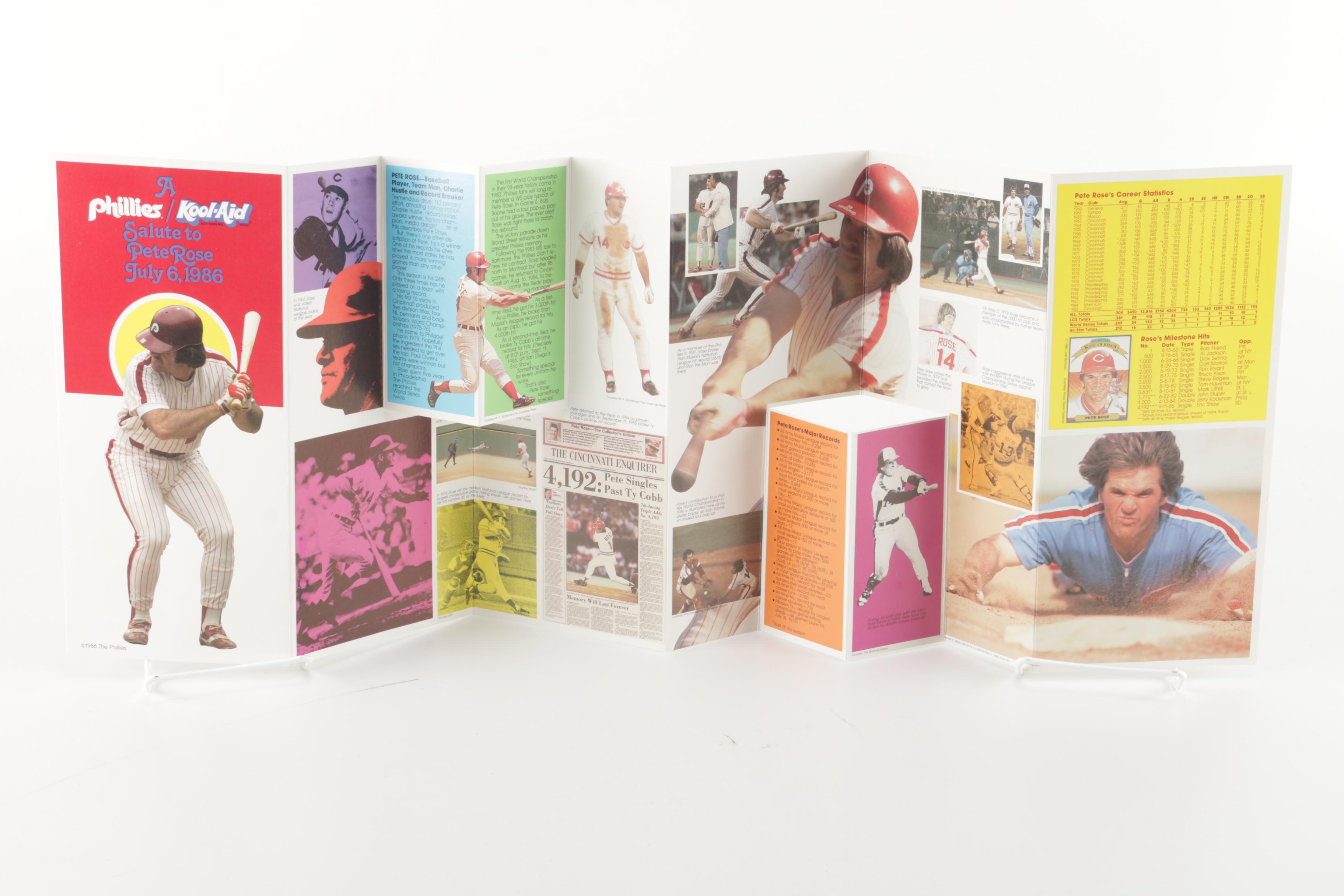 Pete Rose Pamphlet and Offset Lithographs of Atlanta Braves Players