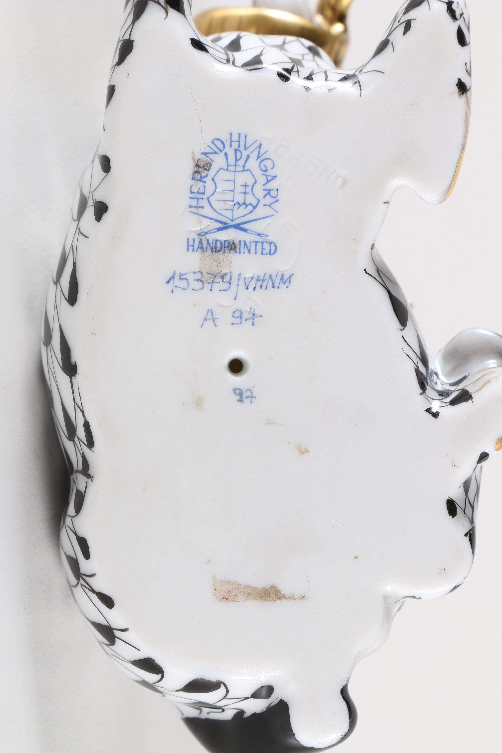 Herend Black and White Ram Figure