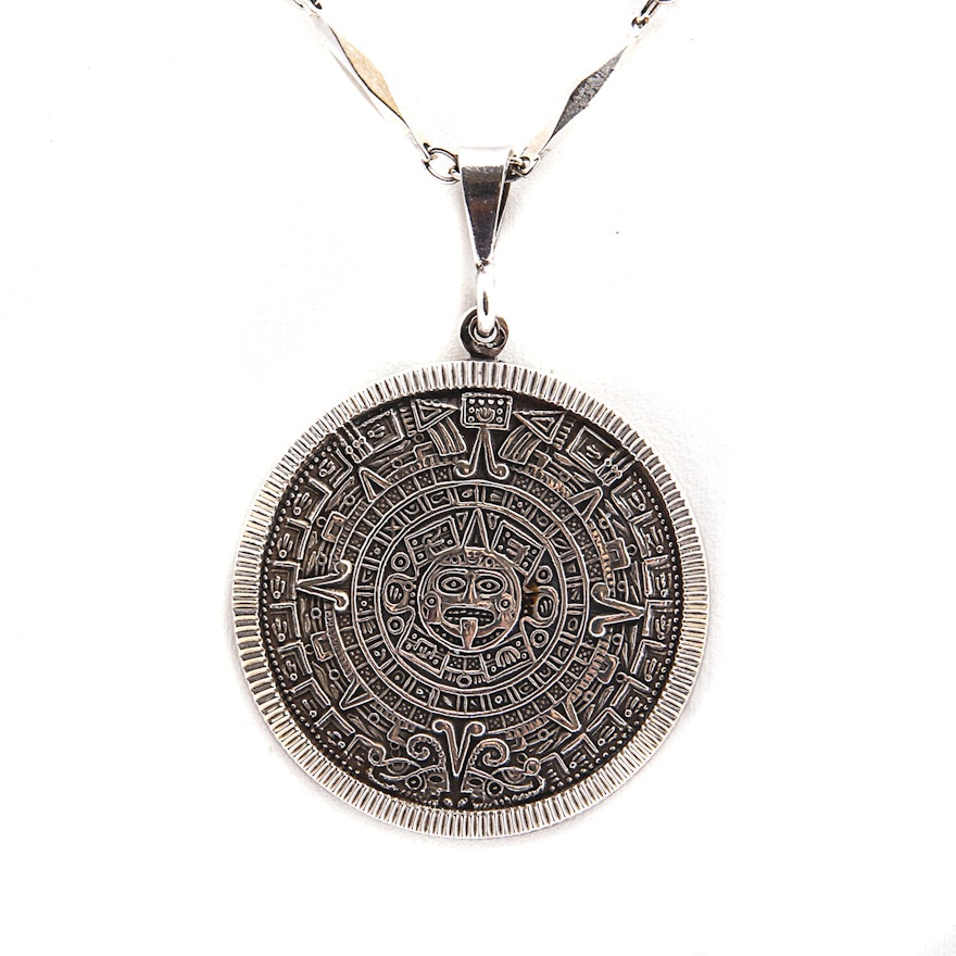 Necklace with Sterling Silver Medallion Pendant