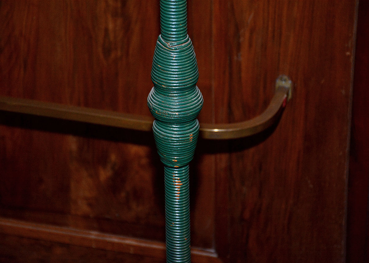 Vintage Green Wicker Floorlamp