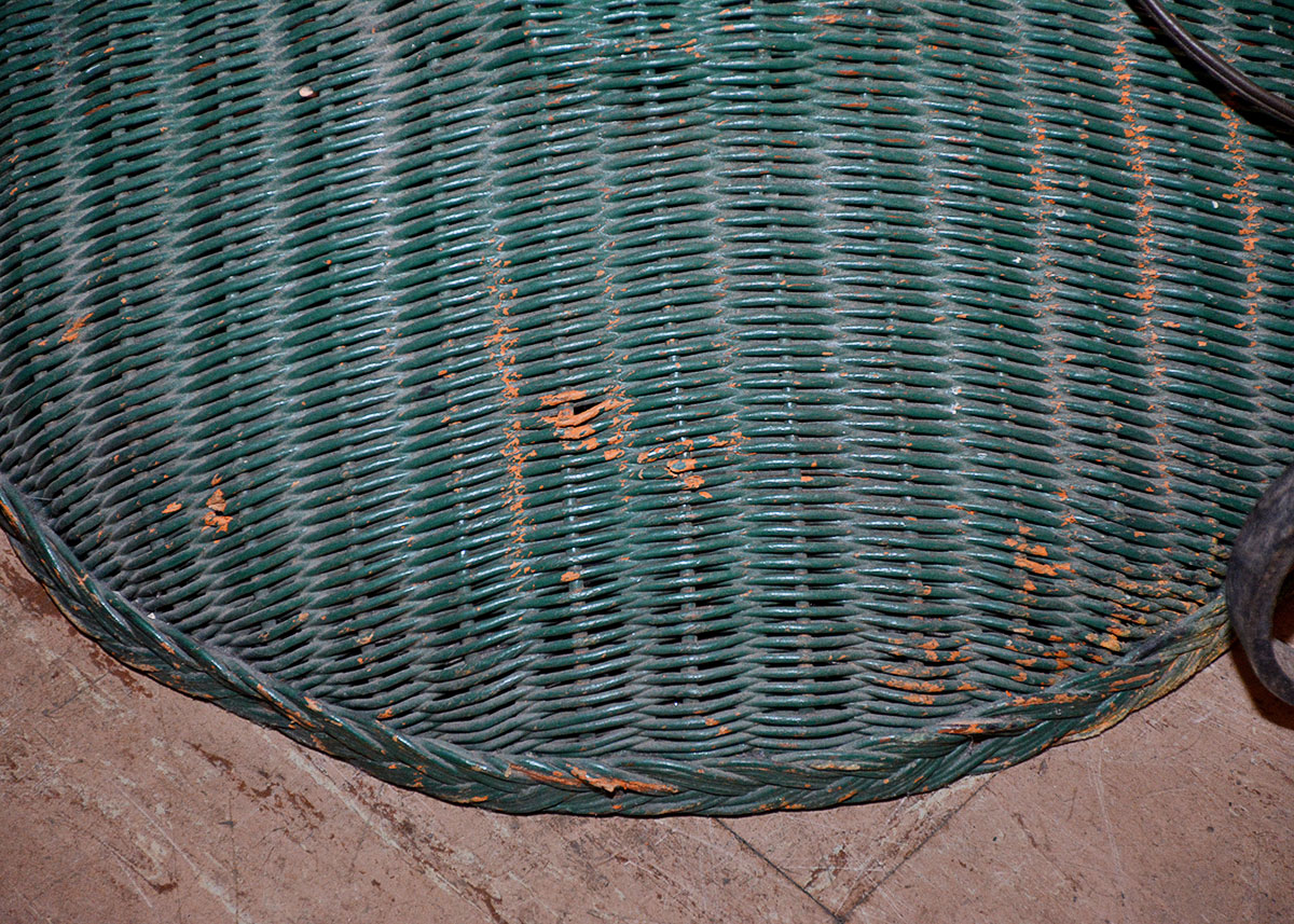 Vintage Green Wicker Floorlamp