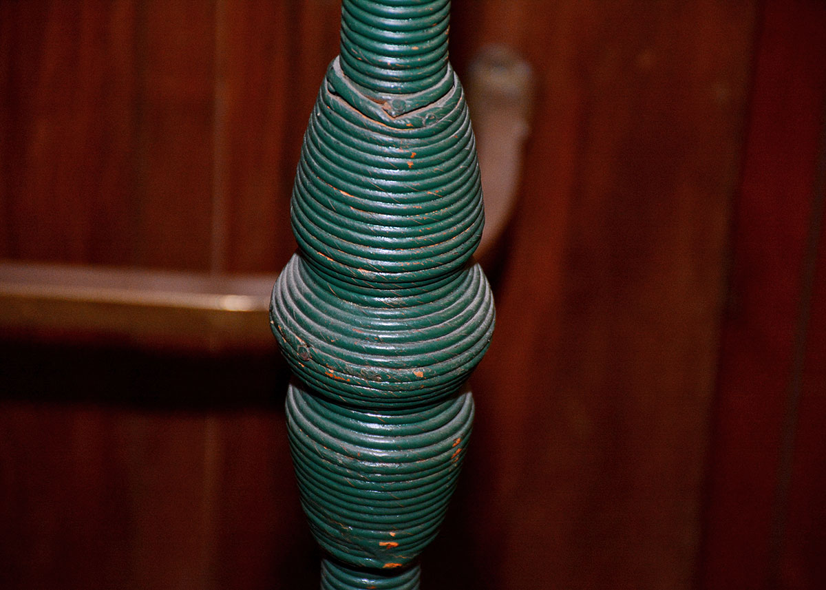 Vintage Green Wicker Floorlamp