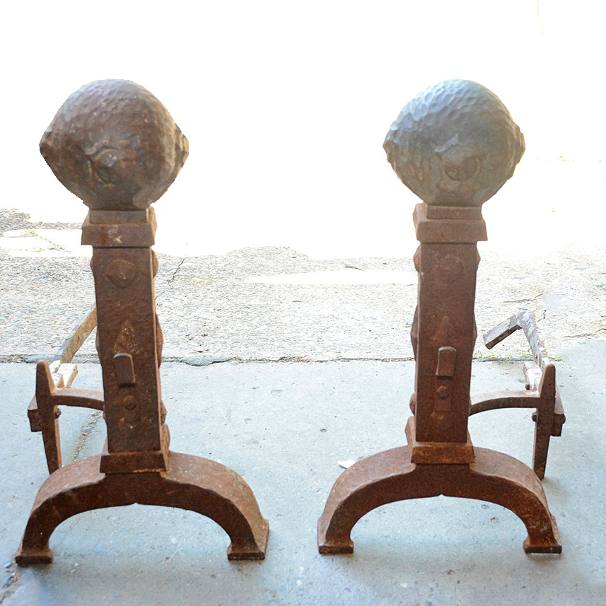 Large Antique Andirons