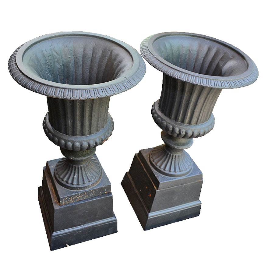 Cast Iron Pedestal Urn Planters