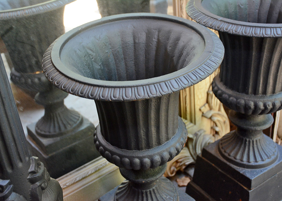 Cast Iron Pedestal Urn Planters