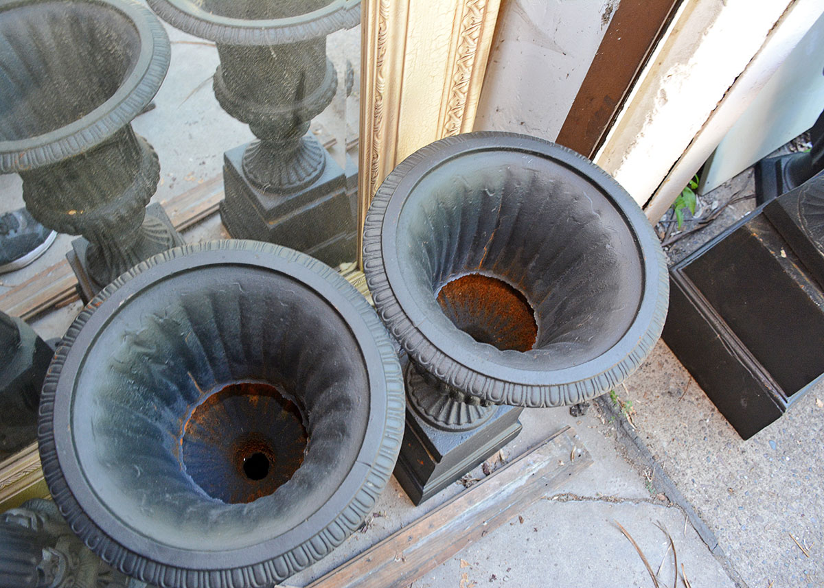 Cast Iron Pedestal Urn Planters