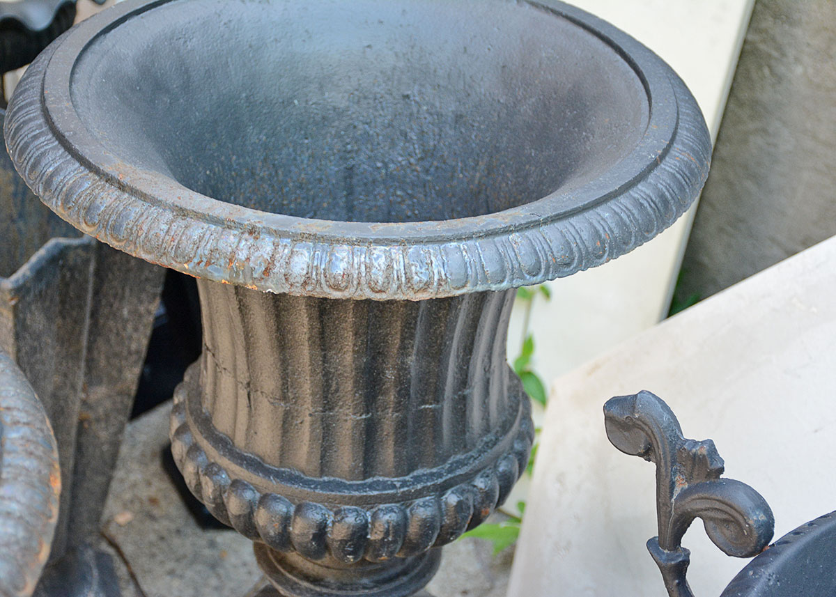Metal Garden Urns