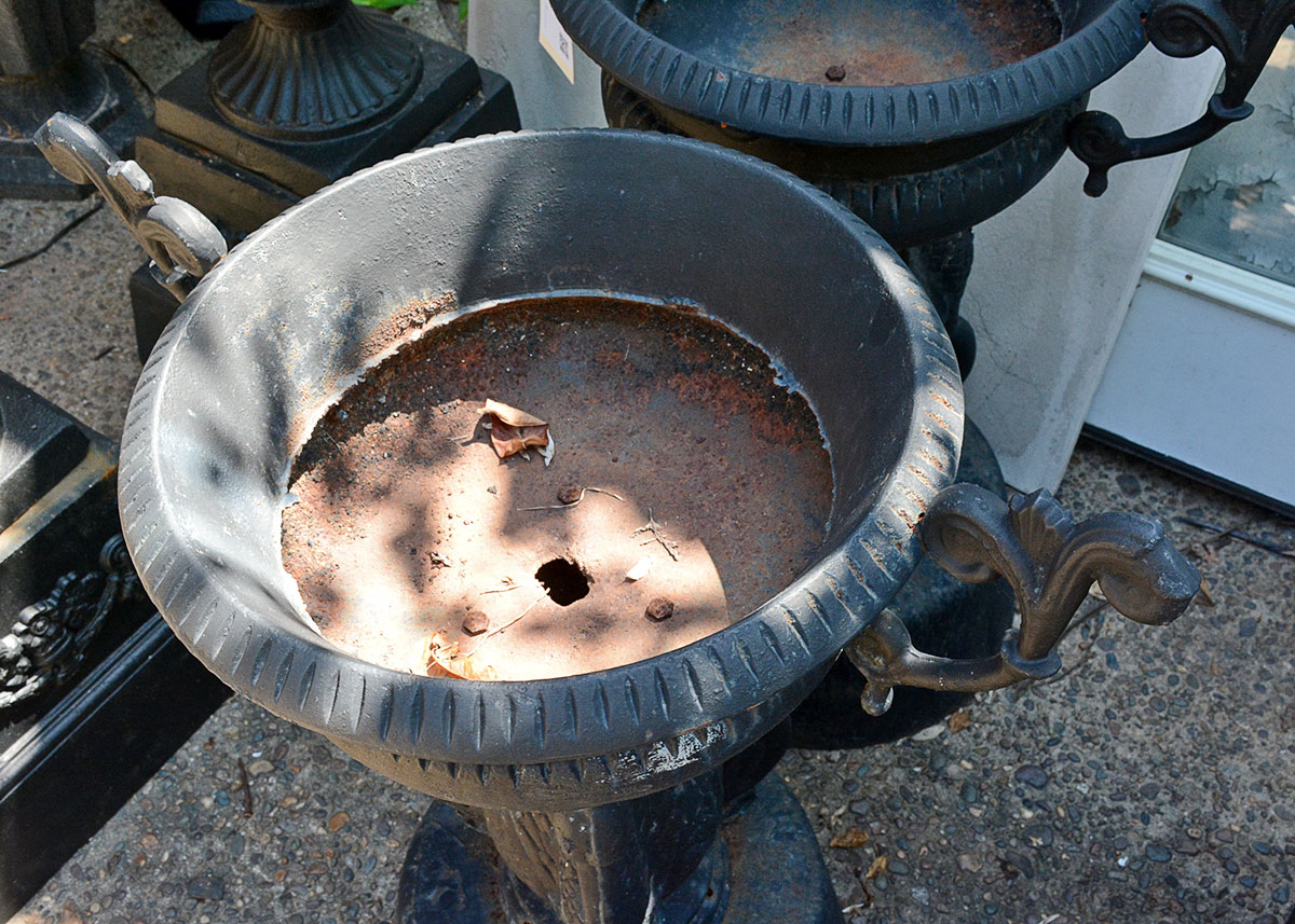 Antique Cast Iron Urn Style Planter
