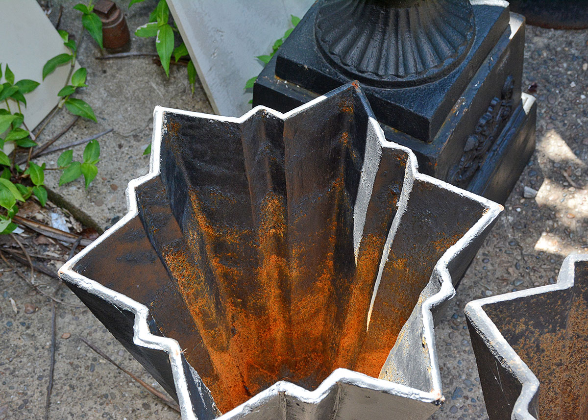 Pair of Cast Iron Art Deco Style Planters