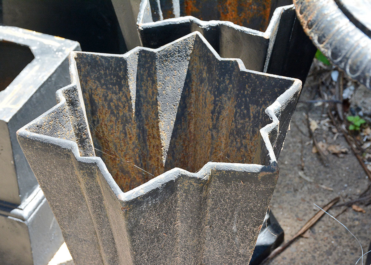 Pair of Cast Iron Art Deco Style Planters