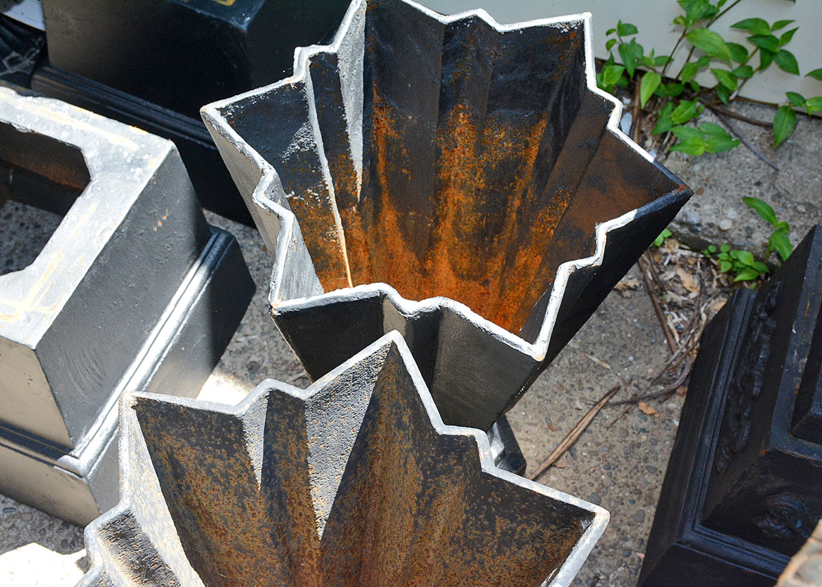 Pair of Cast Iron Art Deco Style Planters