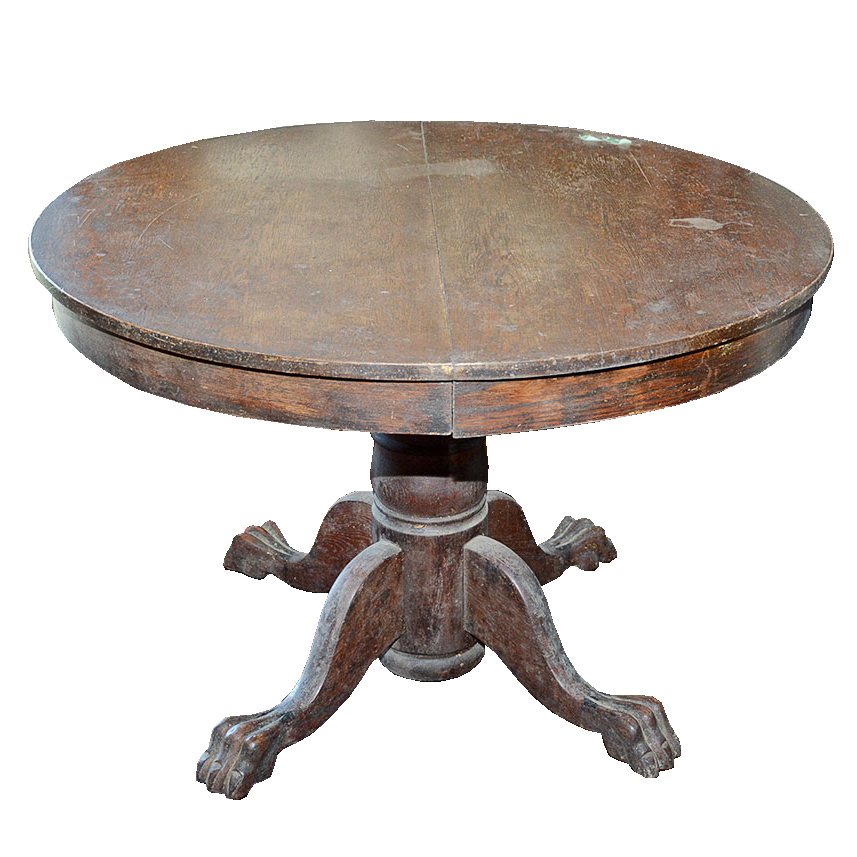 Antique Oak Pedestal Dining Table
