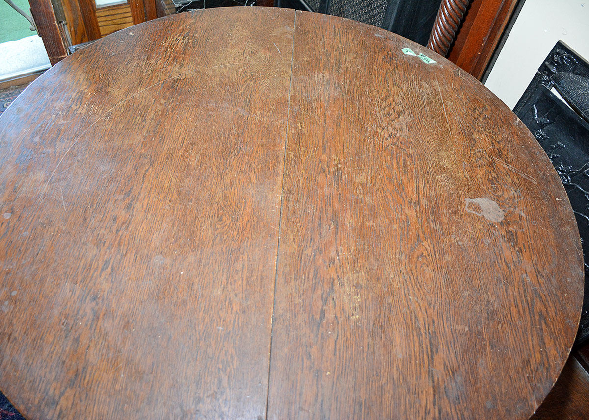 Antique Oak Pedestal Dining Table