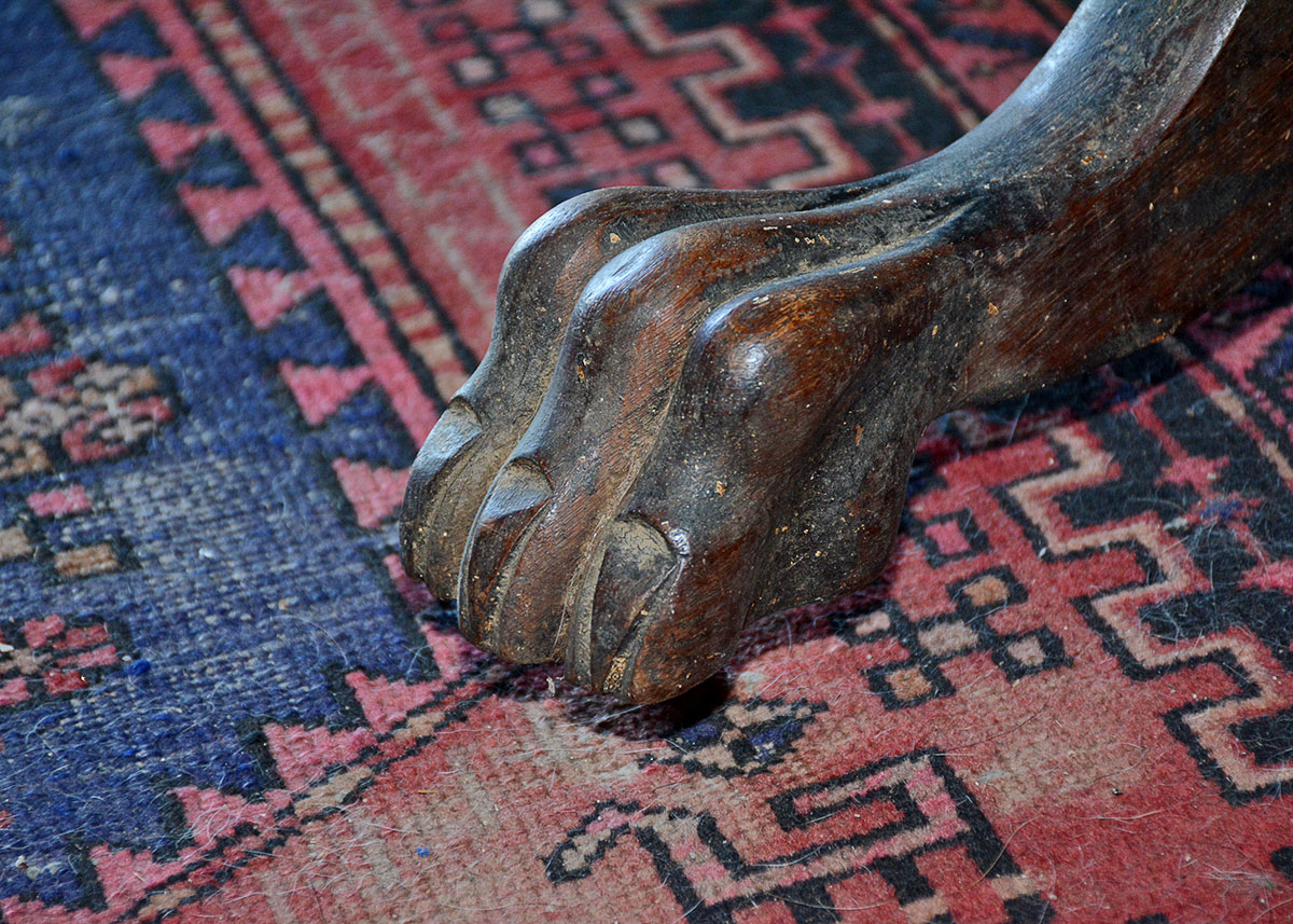 Antique Oak Pedestal Dining Table