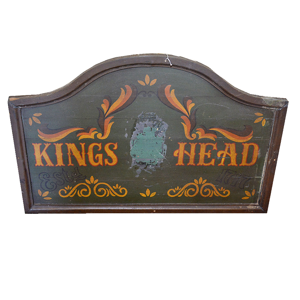 Hand-Painted Wooden Sign "King's Head"
