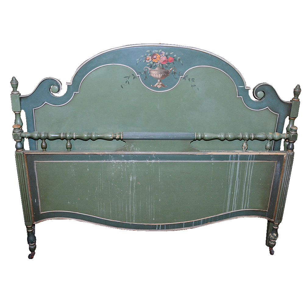 Vintage Berkey & Gay Furniture Hand Painted Bedframe
