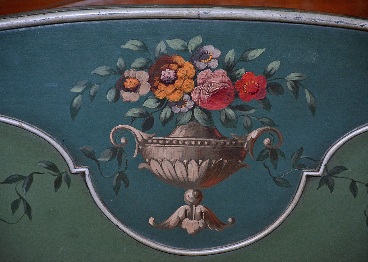 Vintage Berkey & Gay Furniture Hand Painted Bedframe