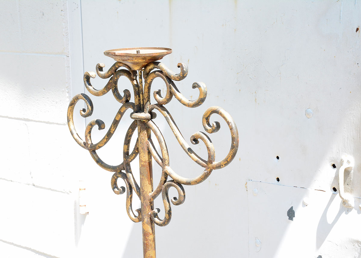 Vintage Aluminum Candle Torchiere