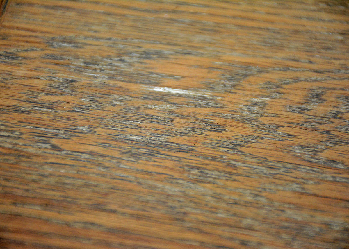 Large French Oak Buffet With Inlaid Tooled Leather Panels