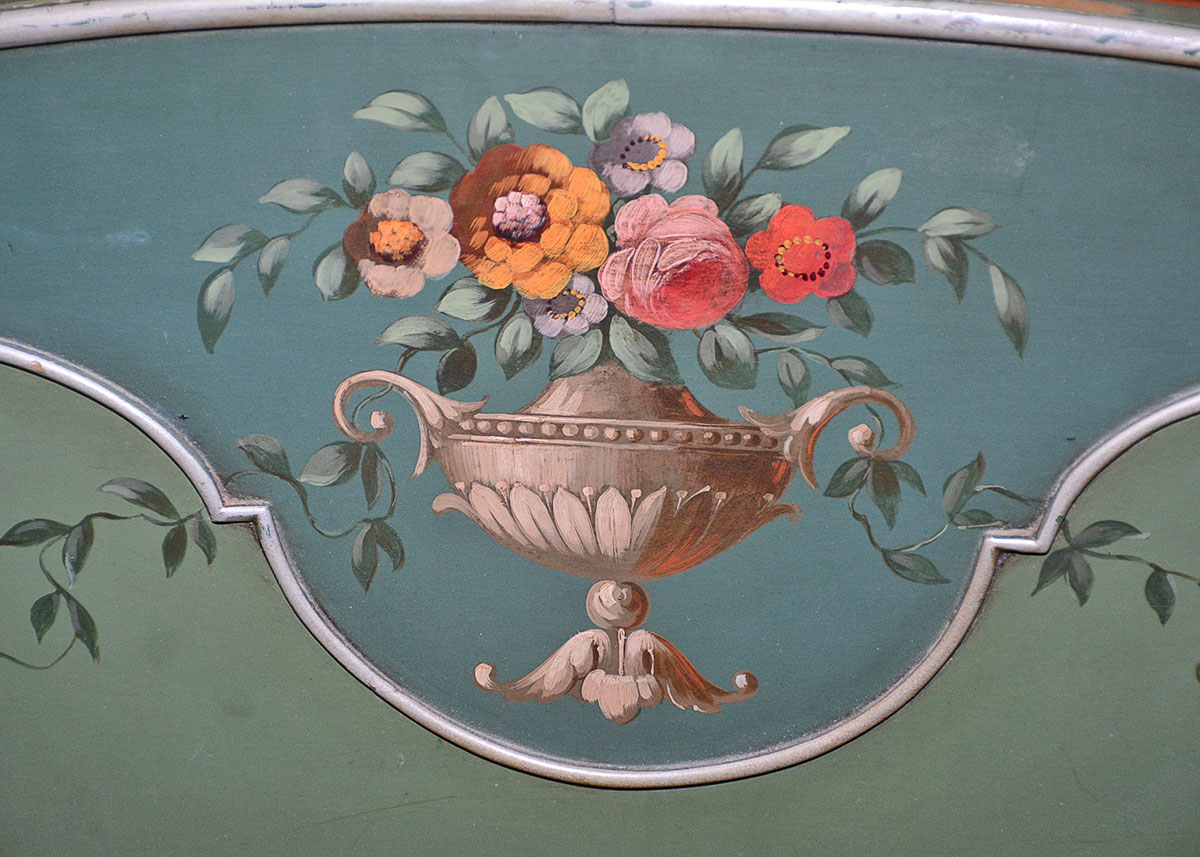 Vintage Berkey & Gay Furniture Hand Painted Bedframe