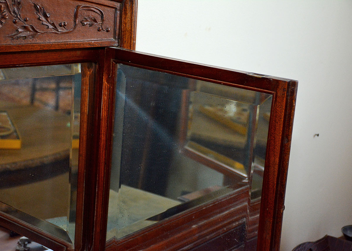 French Art Nouveau Style Writing Table with Mirror